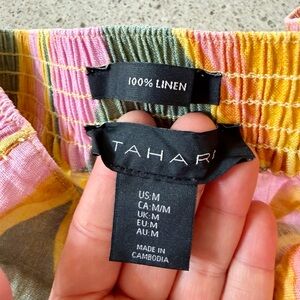 Tahari Colorful 100% Linen, wide leg, capri length